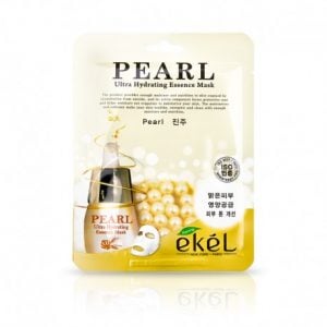 ekel pearl ultra hydrating mask balinoša auduma maska ar pērļu pūderi pret pigmenta plankumiem un vasaras raibumiem