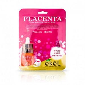 ekel placenta ultra hydrating essense mask pretnovecošanās reģenerējoša auduma maska ar placentu